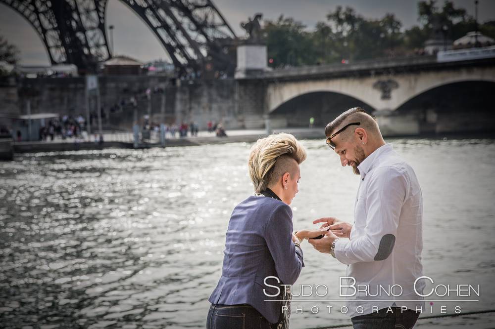 surprise proposal in paris front of eiffel tower couple in love emotions cry love 