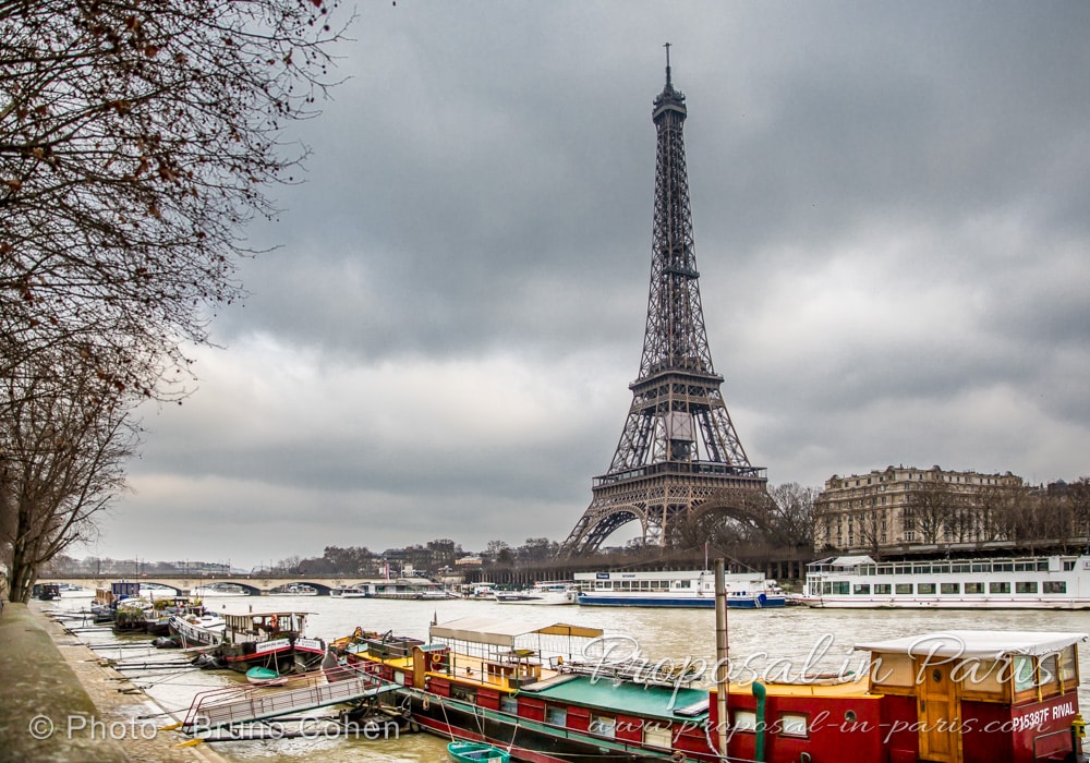 beautiful Eiffel Tower during winter paris