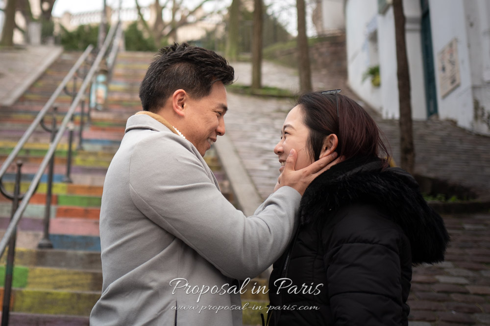 couple in love in paris